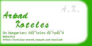 arpad koteles business card